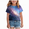 thumbnail image 1 of UAYOTSE Girl's Graphic Tees Kids Cute Shirts Nebula Slogan Loose Fit Casual Summer Tops,Sizes 3-4 Years, 1 of 4