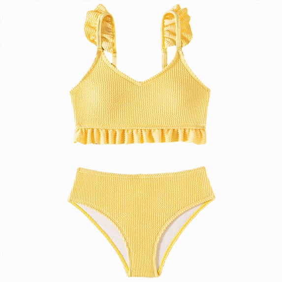 UAYOTSE Girls' 2 Piece Bikini Swimsuits Adjustable Straps with Chest Pad Girls Bathing Suit,Sizes 13-14 Years