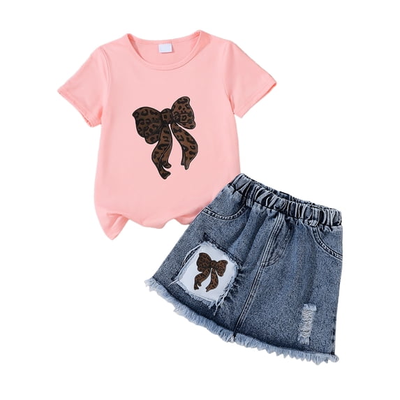 UAYOTSE Girls 2 Piece Summer Outfits Kids Cute Graphic Tees and Elastic Waist Shorts Set Hawaiian Vacation Outfit,Sizes 6 Years