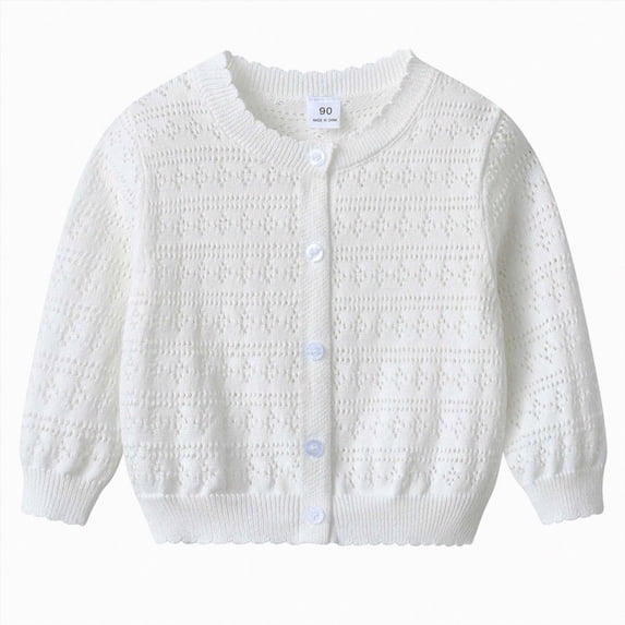 UAYOTSE Girls' 2T 3T 4T 5T 7T Cardigan Toddler Long Sleeve Sweater School Uniforms Sweater Button Up Knit Jacket,Sizes 4-5 Years
