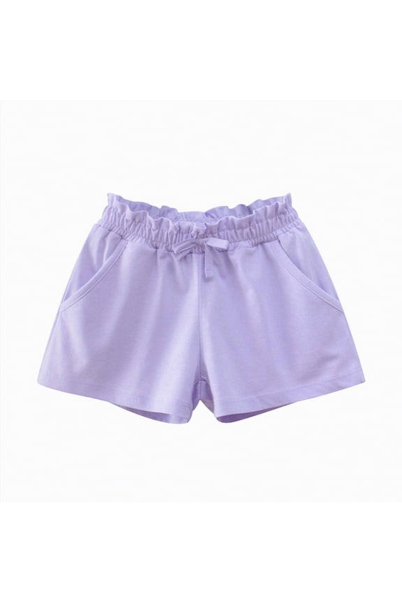Girls Butterfly School Uniform Shorts Lightweight Flowing Athletic Shorts with Elastic Waist Drawstring,Sizes 1-2 Years