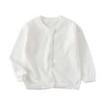 thumbnail image 1 of UAYOTSE Girls Cardigan Girl's Crewneck Lightweight Button-up Cardigan Cotton Knit Sweater Casual Cute Outerwear(3-4 Years,I258-White), 1 of 6