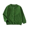 thumbnail image 1 of UAYOTSE Girls Cardigan Sweater Boys Button down Sweaters Long Sleeve Solid Color School Uniform Knit Tops(18-24 Months,I105-Green), 1 of 6
