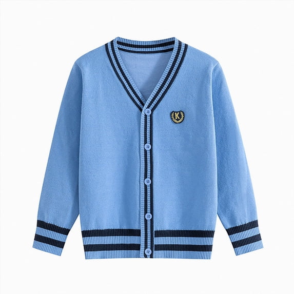 UAYOTSE Girls Cardigan Sweater School Uniforms Toddler Long Sleeve Button Knit Solid Sweaters Tops,Sizes 7-9 Years