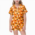 thumbnail image 1 of UAYOTSE Girls Collared Silky Sleep Set, Button‑Front Short‑Sleeve Top and Shorts, 2‑Piece Kids Loungewear Suitable for Lounging Around The House Size 12-13 Years, 1 of 5