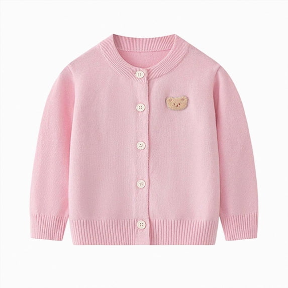 UAYOTSE Girls Cropped Cardigan 18 24 Months 2T 3T 4T 5T 6T 7T Sweaters Long Sleeve Cable Knit Button Front Sweater,Sizes 4-5 Years