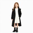 thumbnail image 1 of UAYOTSE Girls Double Breasted Trench Coat Lapel Mid Length Elegant Outerwear, 1 of 8