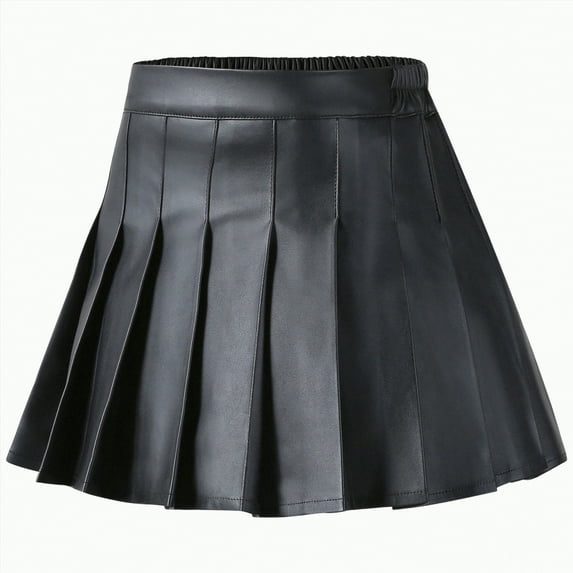 UAYOTSE Girls High Waisted Skirt Childrens Culottes Leather Skirt,Sizes 15-16 Years