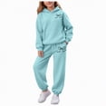 thumbnail image 1 of UAYOTSE Girls Hooded Sweatshirt and Sweatpants Set Comfortable Soft and Stylish with Butterfly Print,Sizes 11-12 Years, 1 of 4