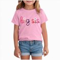 thumbnail image 1 of UAYOTSE Girls Kids Big Sis Letter Tee Cute Daisy Accent Short Sleeve Crew Neck School Graphic Top Fall,Sizes 18-24 Months, 1 of 4