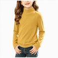 thumbnail image 1 of UAYOTSE Girls Long Sleeve Mock Neck Shirt Solid Color Stretchy Soft Base Layer Underwear Top, 1 of 9