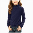 thumbnail image 1 of UAYOTSE Girls Long Sleeve Mock Neck Shirt Solid Color Stretchy Soft Base Layer Underwear Top, 1 of 9