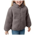 thumbnail image 1 of UAYOTSE Girls Long Sleeved Hoodless Jacket Comfortable Fleece Lined Warm Fashionable Zippered Jacket(S74-Grey,6-12 Months), 1 of 6