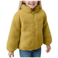 thumbnail image 1 of UAYOTSE Girls Long Sleeved Hoodless Jacket Comfortable Fleece Lined Warm Fashionable Zippered Jacket(S79-Yellow,3-4 Years), 1 of 7
