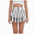 thumbnail image 1 of UAYOTSE Girls Metallic Skater Skort Kids High Waisted Shiny Dance Scooter Skirt,Sizes 4-5 Years, 1 of 8