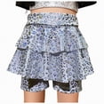 thumbnail image 1 of UAYOTSE Girls Metallic Skirt with Built-in Shorts Ruffle A Line Skirt for Girls Party Birthday,Sizes 12-14 Years, 1 of 6