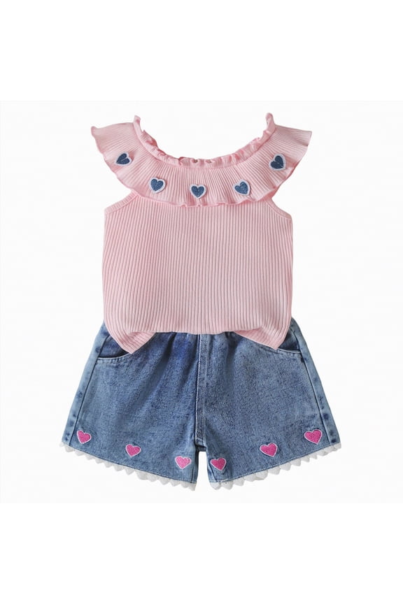 Girls Outfit Baby Girl Summer Baby Clothes Infant Spring Short Sleeve Shirt Tops Cute Shorts Set,Sizes 12-18 Months