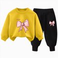 thumbnail image 1 of UAYOTSE Girls Outfit Sets 2 Pieces Long Sleeve Pullover Printed Girls Clothing Sets Orange Size 6 T,Sizes 3-4 Years, 1 of 5