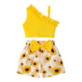 thumbnail image 1 of UAYOTSE Girls Outfit Summer Clothes Spring Short Sleeve Shirt Tops Cute Shorts Set Children's Gift,Sizes 6-7 Years, 1 of 7