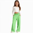 thumbnail image 1 of UAYOTSE Girls Oversized Wide Leg Sweatpants Fleece Athletic Joggers Drawstring Waist and Pockets Kids Baggy Straight Leg Track Pants,Sizes 9-10 Years, 1 of 4