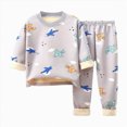 thumbnail image 1 of UAYOTSE Girls Pants Comfortable Soft Fashionable Cartoon Print Plush Warm Pajamas Set,Sizes 6-12 Months, 1 of 4
