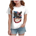 thumbnail image 1 of UAYOTSE Girls Patriotic American Flag T Shirts Kids 4th of July Summer Casual Short Sleeve Tops,Sizes 9-10 Years, 1 of 5