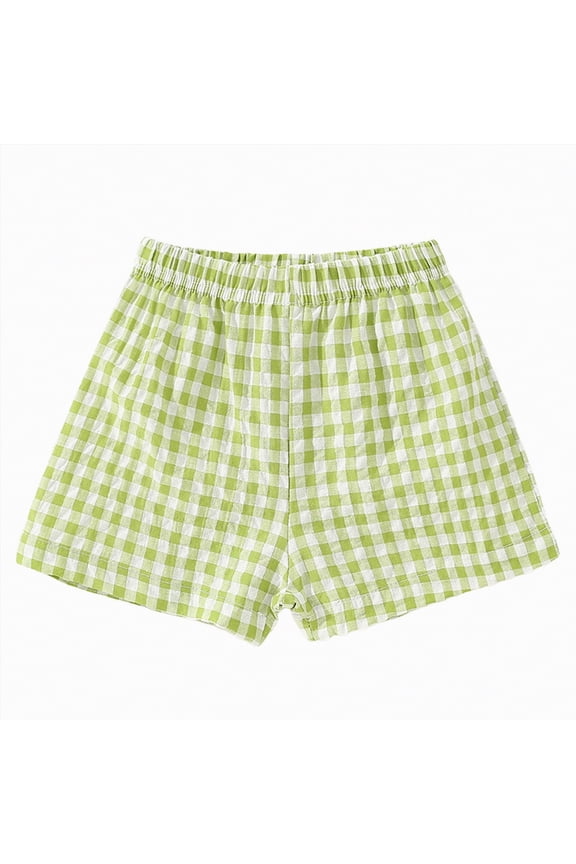 Girls Plaid Casual Shorts 1T 2T 3T 4T 5T Little Girls Wear Light Summer Pants Classic Toddler Dailywear,Sizes 12-18 Months