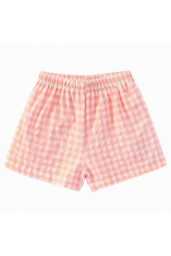 Girls Plaid Casual Shorts Little 2T 3T 4T 5T Girls Wear Light Summer Pants Classic Toddler Dailywear,Sizes 18-24 Months