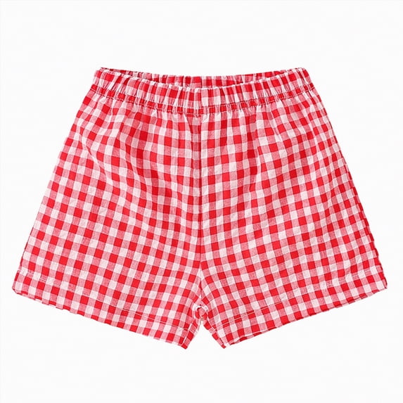 UAYOTSE Girls Plaid Casual Shorts Little 2T 3T 4T 5T Girls Wear Light Summer Pants Classic Toddler Dailywear,Sizes 3-4 Years