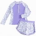 thumbnail image 1 of UAYOTSE Girls Rash Guard Swimsuits 2 Piece Bathing Suit Summer Swimwearr,Sizes 10-11 Years, 1 of 6