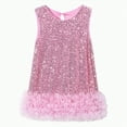 thumbnail image 1 of UAYOTSE Girls Sequin Dress A Line Sparkly Sleeveless Wedding Gown Party Dresses For Girls,Sizes 7-8 Years, 1 of 9