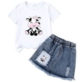 thumbnail image 1 of UAYOTSE Girls Short Sets Casual Cap Sleeve Tshirt And Drawstring Shorts With Pockets Summer Two Piece Outfits,Sizes 5-6 Years, 1 of 3