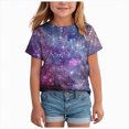 thumbnail image 1 of UAYOTSE Girls Short Sleeve Shirts Tie Front Tie Dye Print Summer Tee Tops,Sizes 12-13 Years, 1 of 4