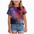 thumbnail image 1 of UAYOTSE Girls Short Sleeve Shirts Tie Front Tie Dye Print Summer Tee Tops,Sizes 12-13 Years, 1 of 4