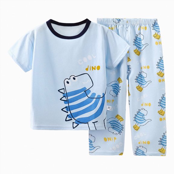 UAYOTSE Girls Short Sleeved and Long Legged Set Comfortable Soft Stylish Cute Cartoon Girls Pajama Set,Sizes 6-12 Months