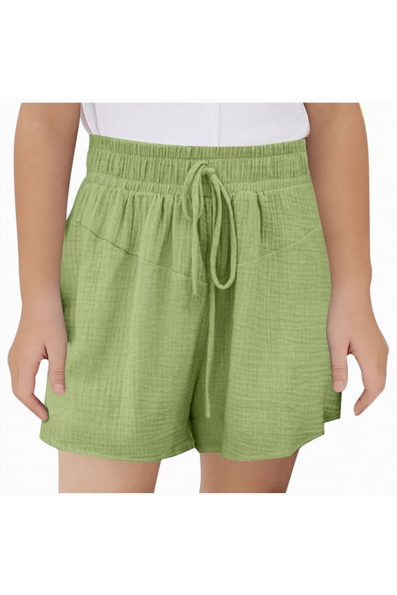 Girls Shorts Kids Ruffle High Waisted Shorts Cute Summer Dress Shorts With Pockets,Sizes 7-8 Years