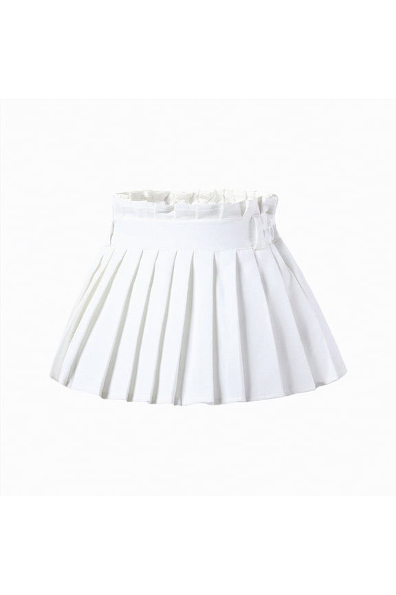 Girls Sport Skirts High Waist Flowy Butterfly Athletic Uniform Mini Skorts Kids Solid Color A Line Pleated Tennis Golf Skirts,Sizes 11-12 Years
