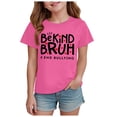 thumbnail image 1 of UAYOTSE Girls Striped Ruffle Short Sleeve T Shirts Kids Summer Crewneck Tops Casual Tees,Sizes 13-14 Years, 1 of 5