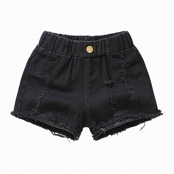 UAYOTSE Girls Summer Shorts Pants for 1T 2T 3T 4T 5T Toddler Kids Casual Pull on Cotton Shorts Baby Elastic Waist Short,Sizes 5-6 Years