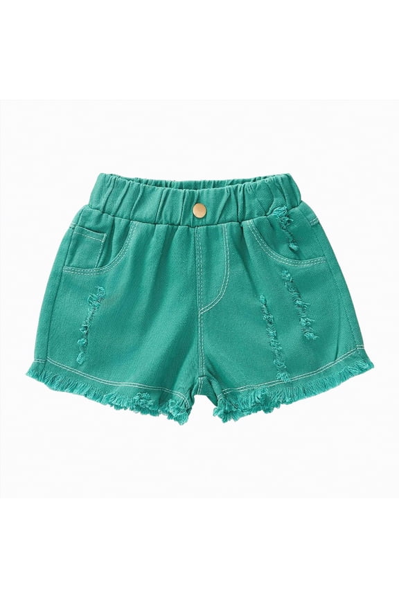 Girls Summer Shorts Pants for Toddler Kids 2T 3T 4T 5T Summer Casual Pull on Cotton Shorts Baby Elastic Waist Short,Sizes 18-24 Months