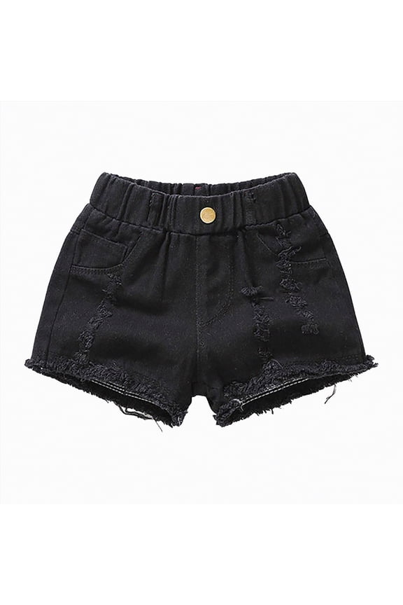 Girls Summer Shorts Pants for Toddler Kids 2T 3T 4T 5T Summer Casual Pull on Cotton Shorts Baby Elastic Waist Short,Sizes 4-5 Years