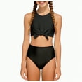 thumbnail image 1 of UAYOTSE Girls Swimsuit Solid Color Block Adjustable Straps Teen Girl Bikini Set Kids Bathing Suits for Girls,Sizes 9-10 Years, 1 of 9
