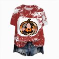 thumbnail image 1 of UAYOTSE Halloween Fashion Graphic Tshirt Women Crew Neck Short Sleeve Casual Holiday Top Size 4XL, 1 of 6