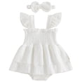 thumbnail image 1 of UAYOTSE Infant Baby Girl Summer Outfits Sleeveless Dress Romper Lace Tutu Onesie One Piece Ruffle Bodysuit,Sizes 3-6 Months, 1 of 7