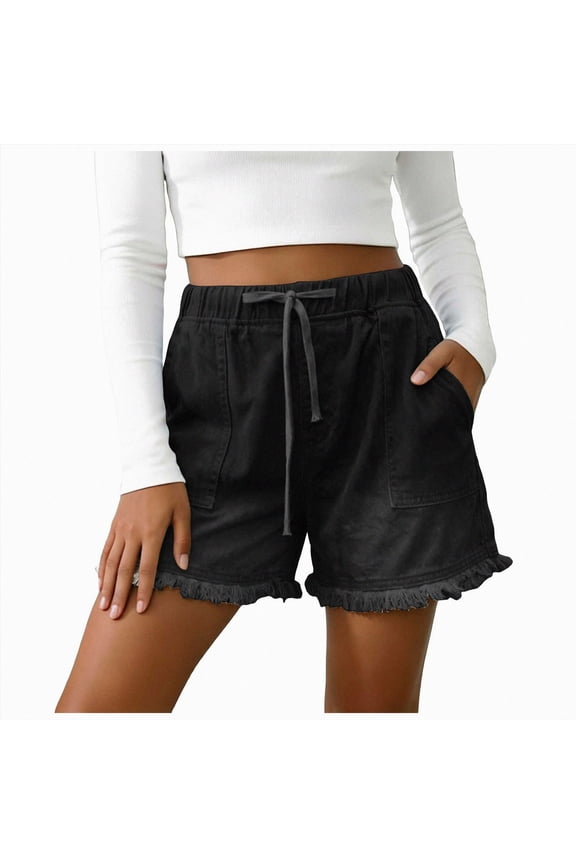 Jean Shorts Womens Stretchy High Waisted Ripped Denim Shorts with Pockets Trendy Distressed Cut Off Shorts,Sizes XL