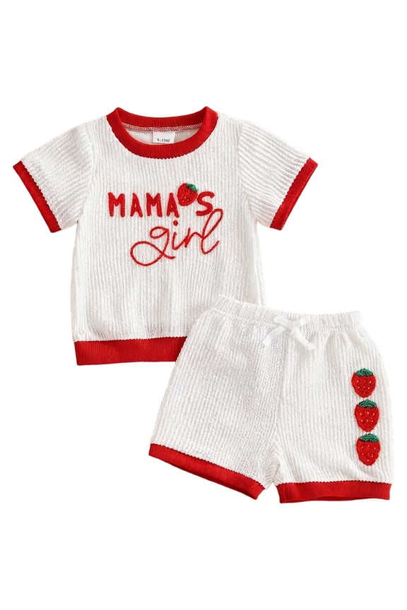 Kid Girls Summer Clothes Infant Girls Sleeveless Shorts Set 6M 1T 2T 3T School Wear Kid Girls Cute Outfits,Sizes 6-12 Months