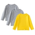 thumbnail image 1 of UAYOTSE Kids Boys Casual T Shirts Waffle Knit Long Sleeve Crewneck Cute Loose Fall Tee Tops(S52-Light Gray,6-7 Years), 1 of 9
