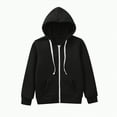 thumbnail image 1 of UAYOTSE Kids Boys Girls Solid Color Long Sleeve Zip Up Hoodie Sweatshirt Jackets Top(Black#1,7-8 Years), 1 of 4