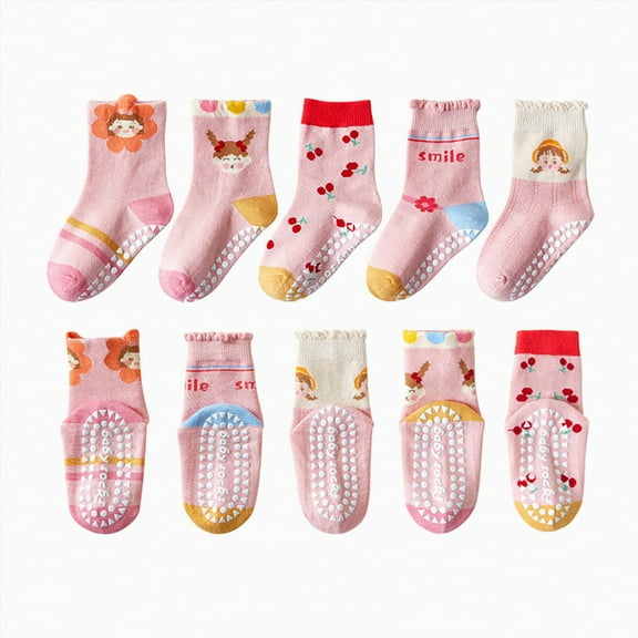 UAYOTSE Kids Boys Girls Toddlers Fuzzy Grips Socks with Grippers Non Slip Fluffy Warm Cozy Cabin Plush Crew Socks(Black,6-8 Years)