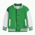 thumbnail image 1 of UAYOTSE Kids Boys Varsity Jacket Baseball Jacket Casual Sport Cardigan Sweatshirt Youth(9-10 Years,S10-Green), 1 of 5